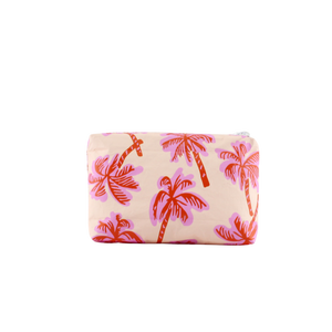 back of wet dry pink palm pouch