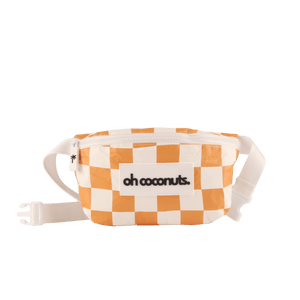 mustard and white checkers bumbag by oh coconuts