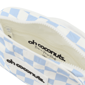 white and blue born in noosa heads bag
